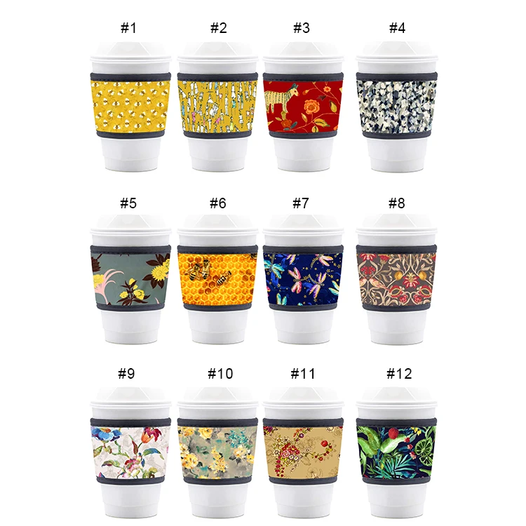 sublimation printing 3mm thickness neoprene iced coffee cup sleeve custom logo cups holder