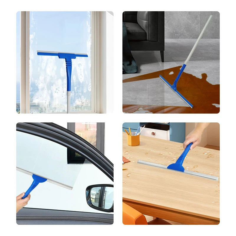 Jesun Professional All-Purpose Long Handle Shower Squeegee Rubber Floor Squeegee with Handle for Glass Doors Bathroom Car Glass
