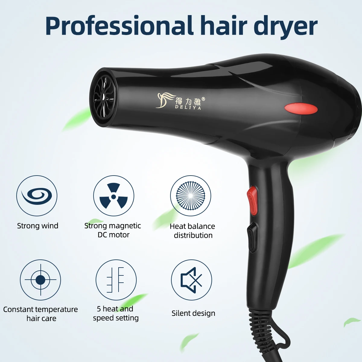 New Design Professional Salon Private Label Hair Blow Dryer 2200w Powerful Hair Dryer With Over Heating Protection