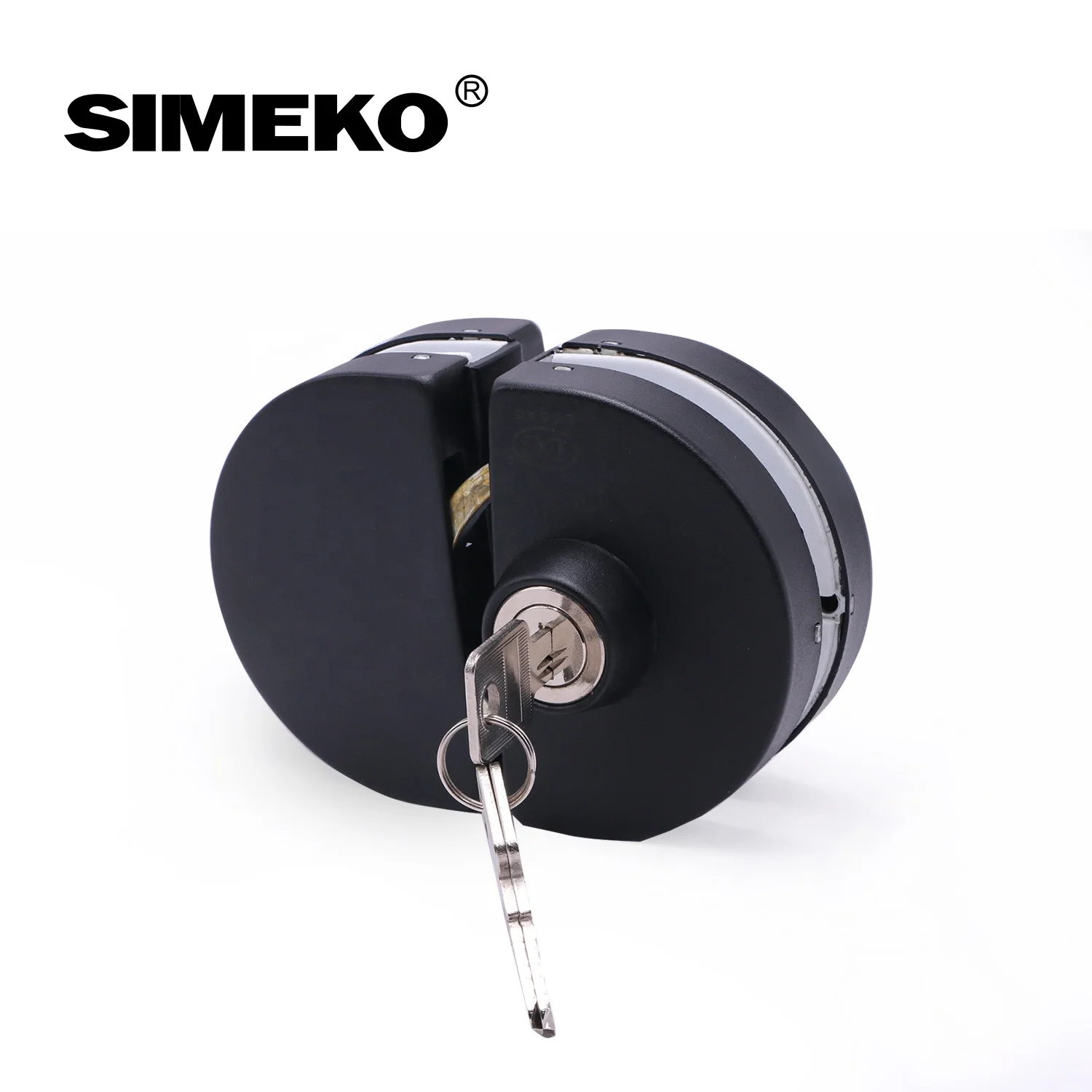 hot sale door control hardware Black semicircle glass door lock security center main door clamp lock