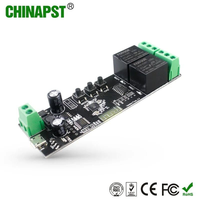 2023 New 10A 2CH Relay Tuya Wifi Smart Door Opener Relay With Inching/Selflocking/Interlock Work Modes PST-TY-DIY-S02