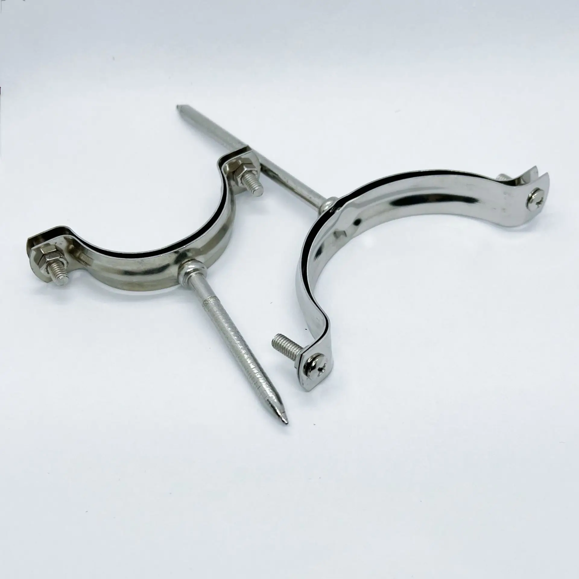 Galvanized Metal Clamps with Square or Round Nail Pipe clamps with nails and anchor/bolt for pipe