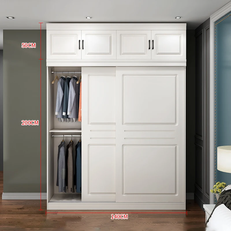 Modern Bedroom Furniture Width 140 Style White Wood 4 Doors Sliding Wardrobe Cabinet