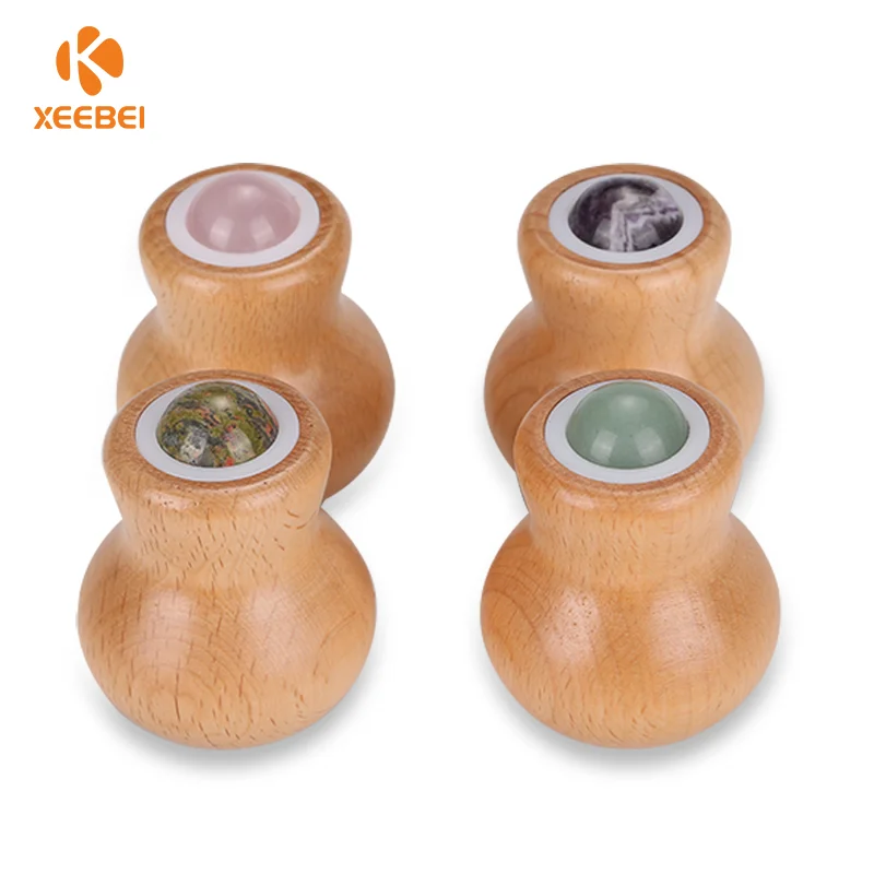 Деревянная Тыква гуаша массажный шар нефритовый ролик и каменный ледяной для лица
