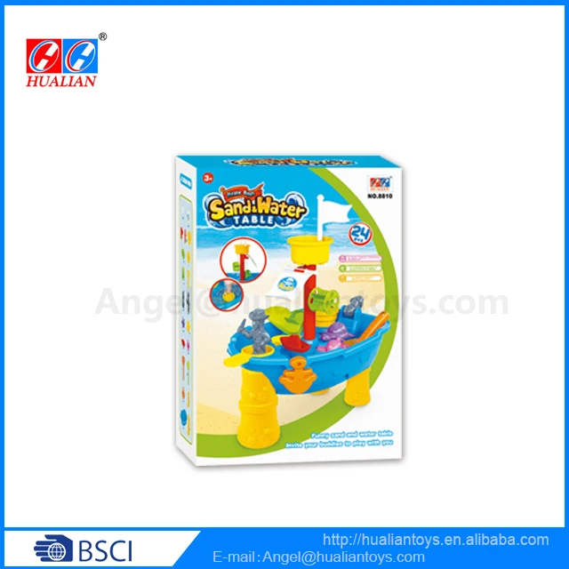 Amazon Hot Sale Summer Beach Toys Sand and Water Playing Table Toy Set for kids--24pcs