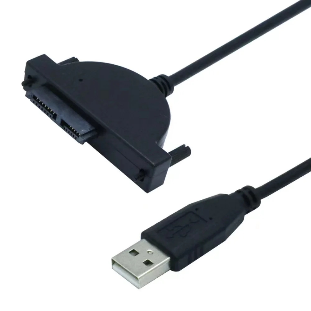 7+6 SATA CABLE USB 2.0 Converter External Optical Drive Adapter for Laptop CD-ROM DVD With LEDusb slim sata adapter