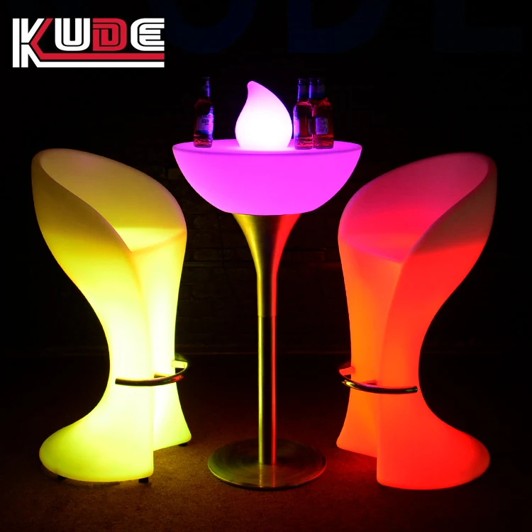 Portable Steel Leg Support Feet Waterproof led bar furniture bar table Led cocktail table for party