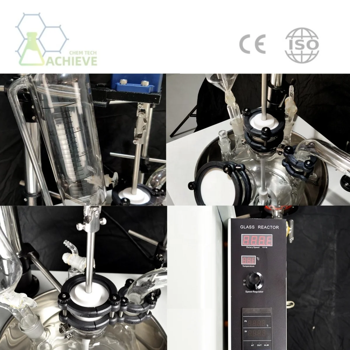 Chemical laboratory equipment single layer glass reactor glass reactor 100l