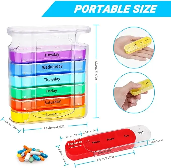Drawer Box High Quality Cheap 28-compartment Pill Box 7 Day 4 Times Pill Organizer Weekly Pill case for Travel