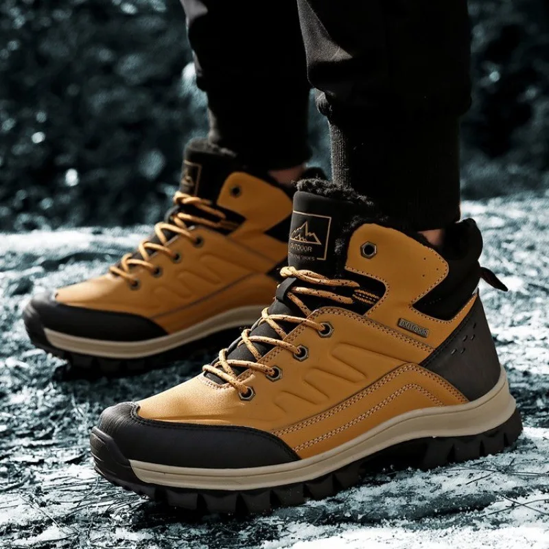 
In Stock Suede Pu Leather Anti Slip Wearable Safety Work Boot Hiking Men Waterproof Shoes For Men Outdoor 