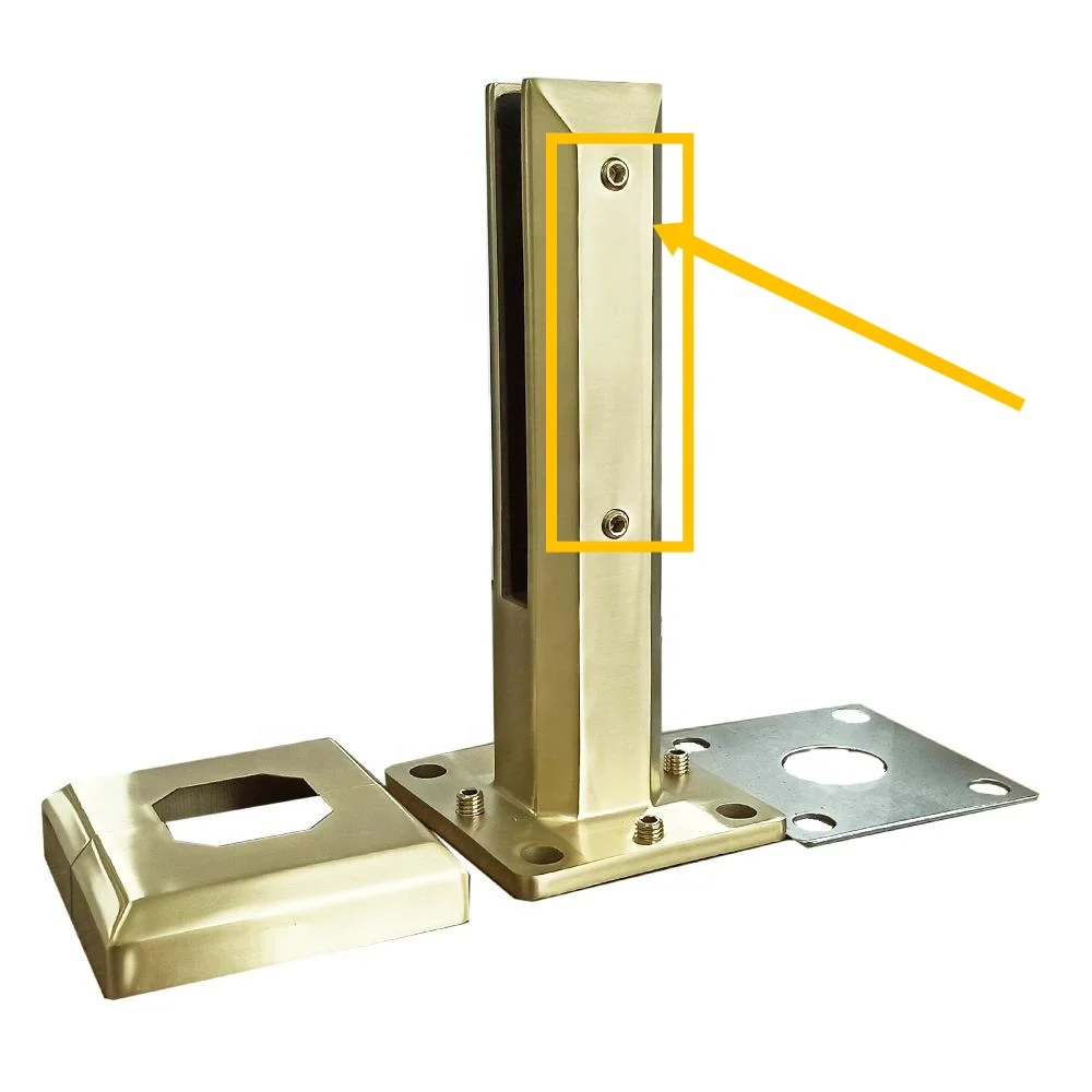 High repurchase rate Gold Stainless Steel Adjustable Glass Balustrade Spigot Glass Pool Fence Spigot Gold Color Glass Spigot