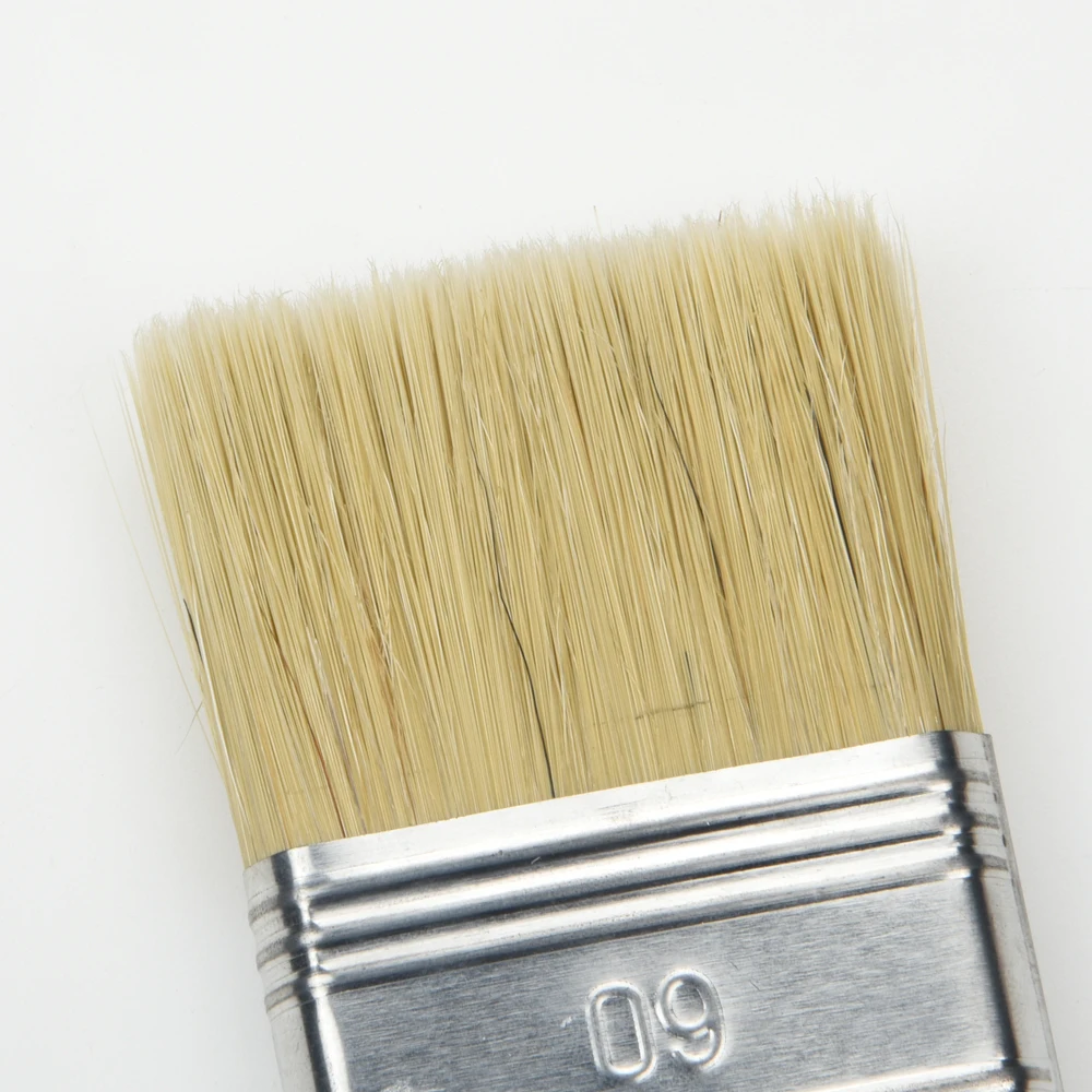 Индивидуальные плоские красные нейлоновые пластиковые кисти с 100% щетиной для рисования, инструменты для художника