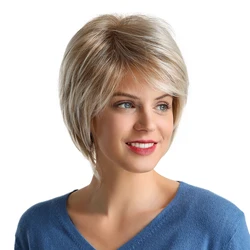 BVR short light blonde color synthetic hair fringes cheap price synthetic hair wigs