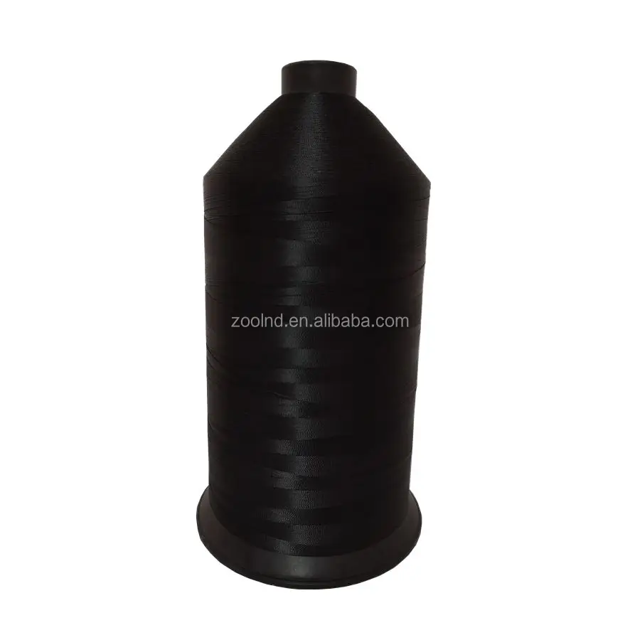 100% High Tenacity Black Color 150D 210D 250D Polyester Thread