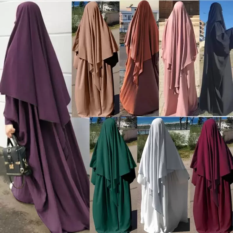 Eid Prayer Garment Abaya Islam Ethnic Clothing Niqab 2024 Khimar Hijab Long Ramadan Muslim Arabic Hijabs Women Abayas Tops