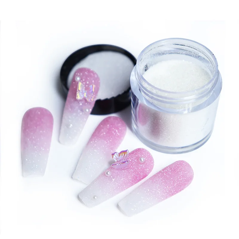 10ml/jar Nail Art Clear Glitter Powder 7 Colors Nails Decoration Nail Powder
