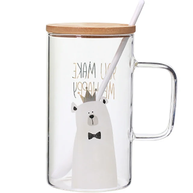 Unique Handmade Blown Pyrex  High borosilicate glass Coffee Cups and Mugs with Reusable Straw