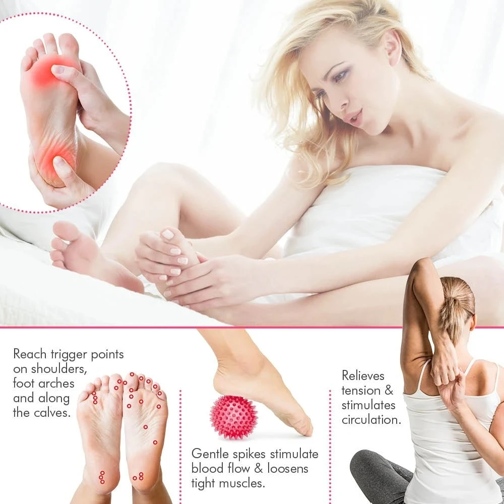 Peanut PVC Yoga Supplies with Thorns Workout Massage Ball Inflated Air Muscle Foot Massage Hedgehog Ball