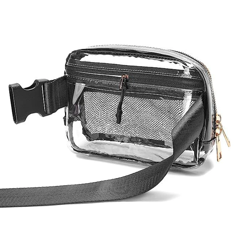 Christmas Gift Clear Crossbody Fanny Pack Stadium Approved for Concerts Events Recycled PVC TPU Running Waist Belt Bag Custom