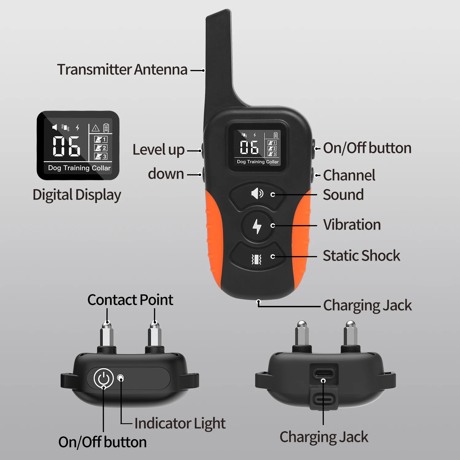1000 meter with distant control correct misconduct Remote control dog training collar dog shock collar with remote