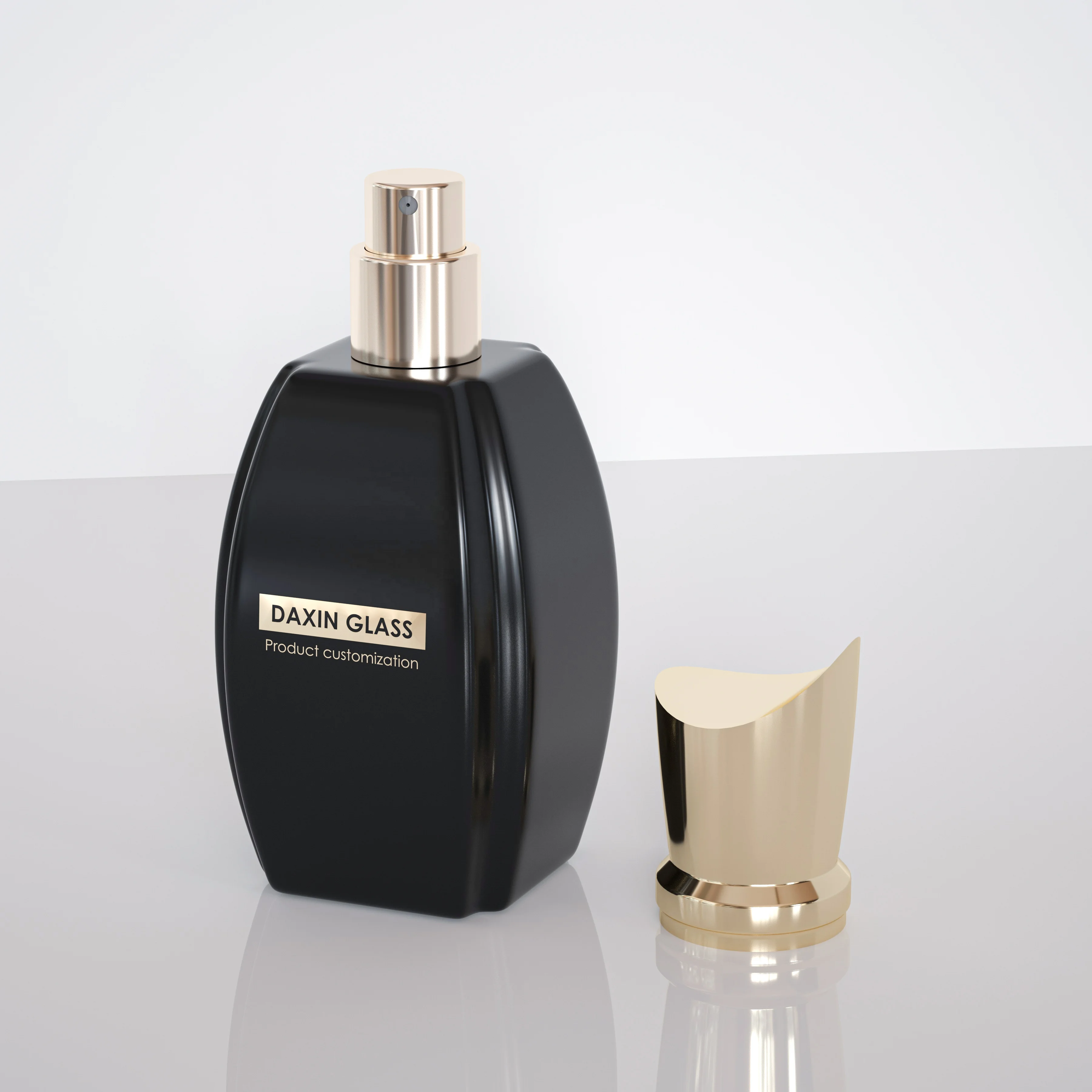 Beauty Products Botol Parfum Custom Perfume Bottle Luxury Perfume Bottle 50ml Black Elegant Glass Perfume Oil Bottle