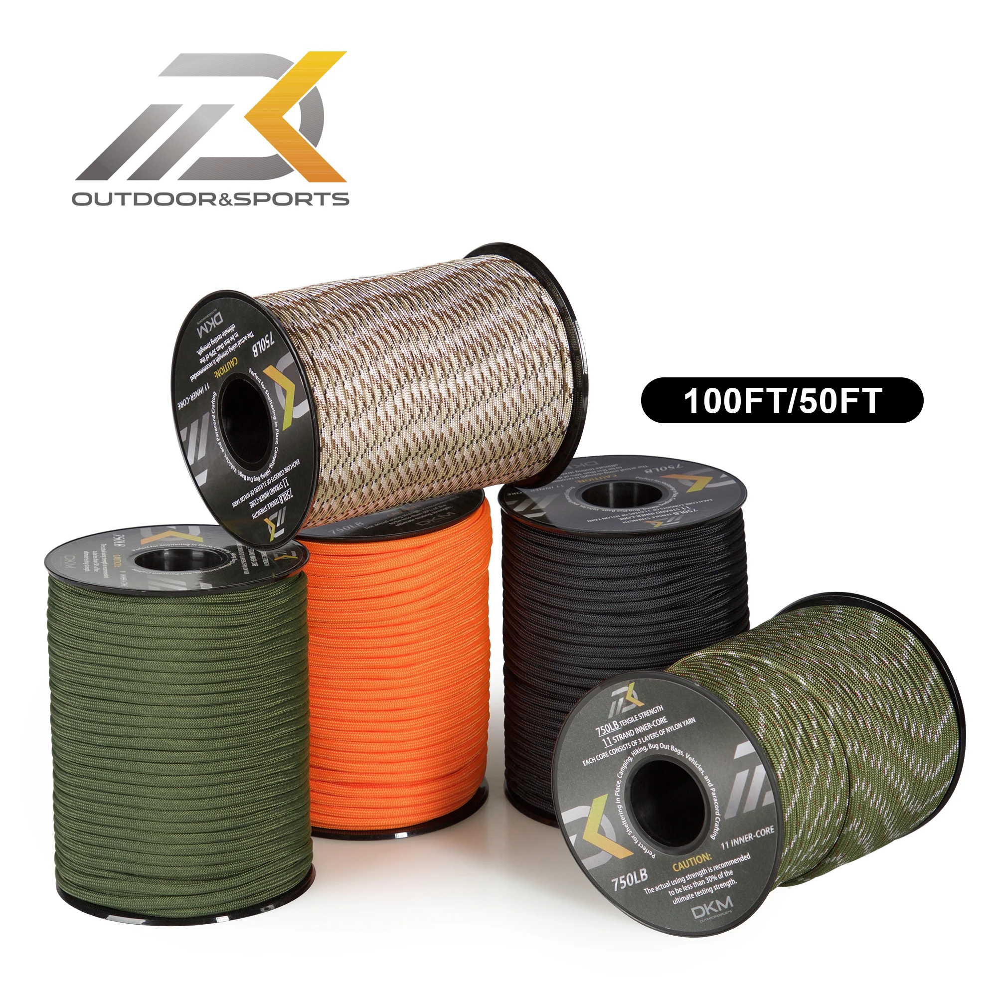 550 paracord survival 550 50/100ft 7/11 strand paracord 4mm for camping outdoor