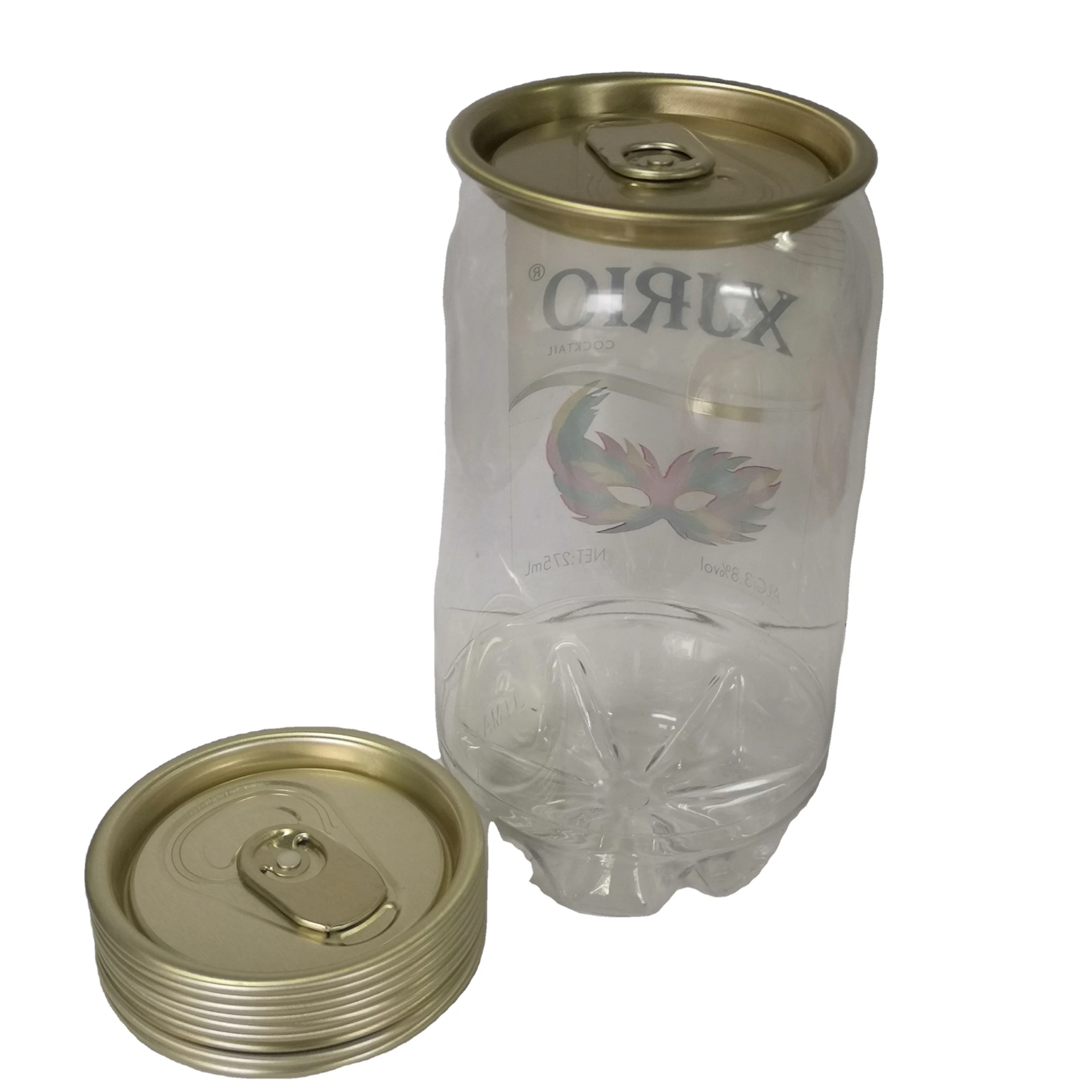 Оптовая продажа, 250 мл, прозрачная пластиковая банка в форме цилиндра с наклейкой для безалкогольного напитка, сока, газировки