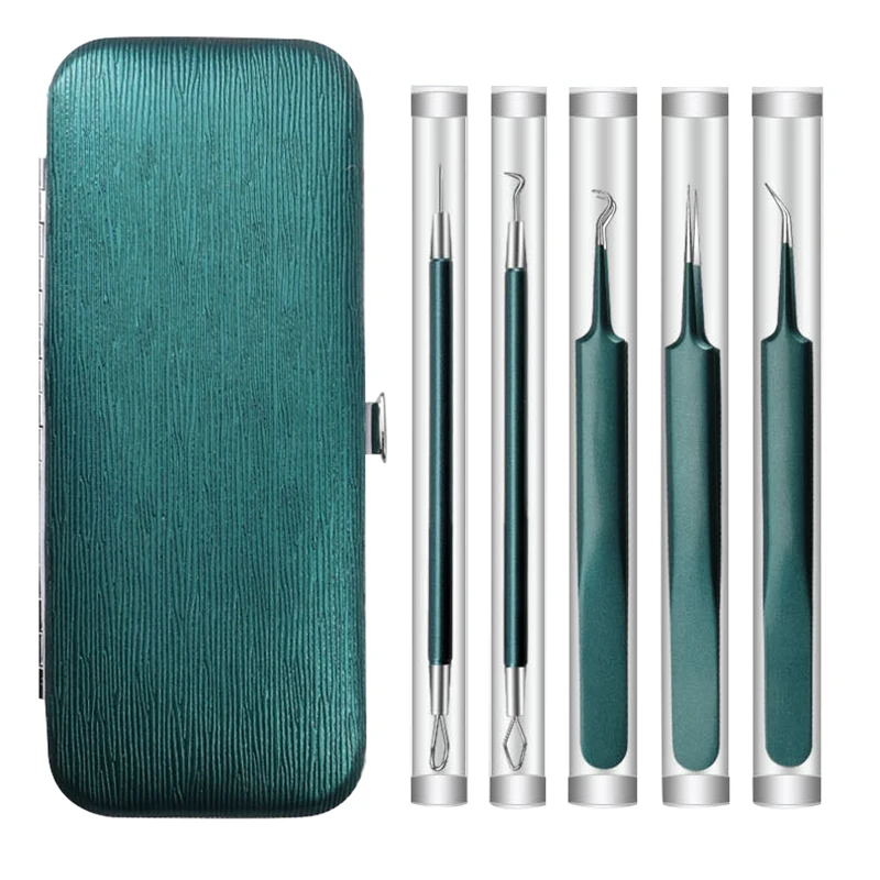 New hot selling 5-piece stainless steel blackhead tool set professional blackhead  home use rf beauty instrument