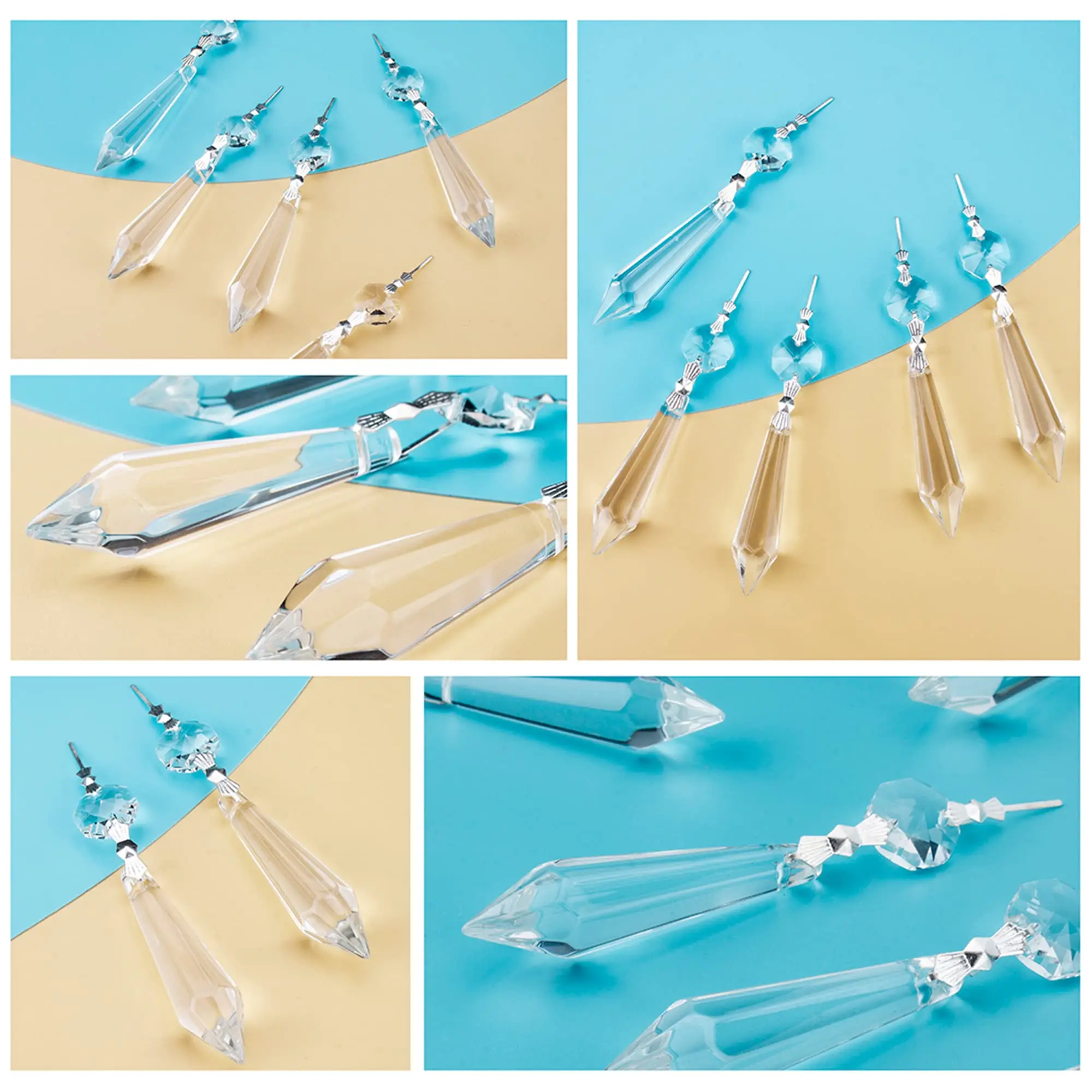 Clear Chandelier Icicle Crystal Prisms Crystals Chandeliers for Windows Wedding Lamp Decoration