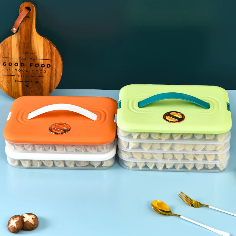 Household Fridge Storage Bins Trays For Dumplings Frozen Dumpling Box Freezing Container