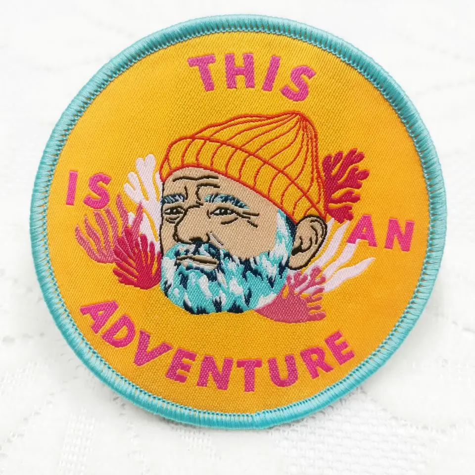 PINSBACK Custom logo woven heat transfer letter badge patch dog cat clothing hat custom iron on embroidery patches for clothes