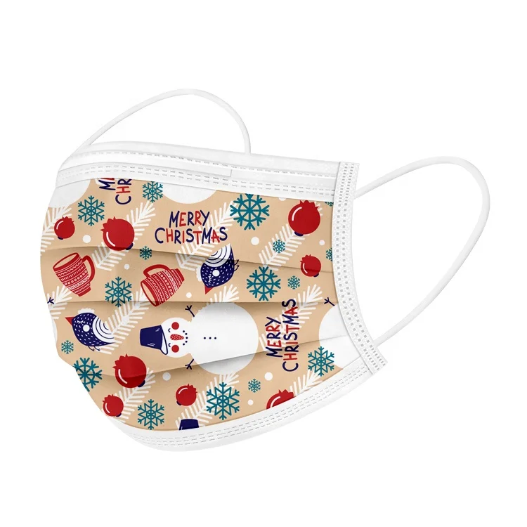 Лидер продаж, оптовая продажа от производителя, индивидуальная модная маска для лица с надписью merry christmas, одноразовые дизайнерские маски для лица