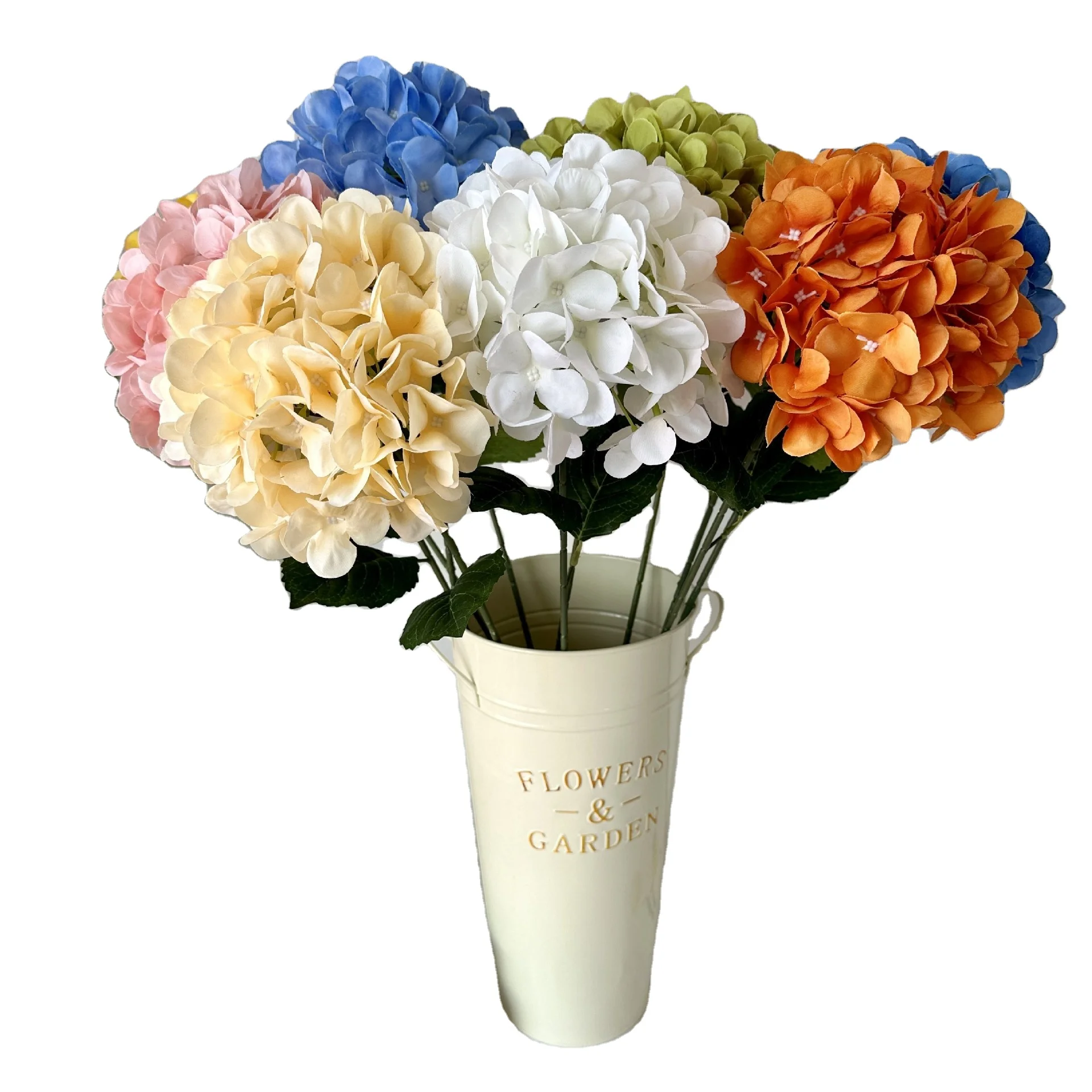 High Quality Artificial Silk Flower Simulate Single Hydrangea Wedding Flower Decorative Faux Silk Flower Decoration