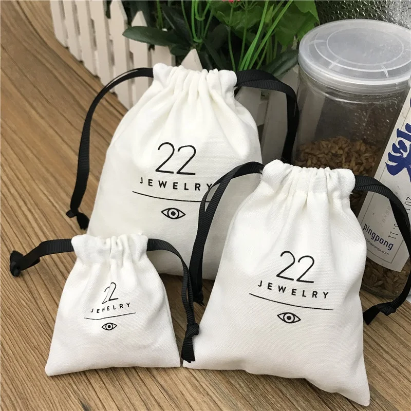 Высококачественный хлопковый упаковочный мешок для ювелирных изделий, мини Хлопковый мешок с прозрачной крышкой