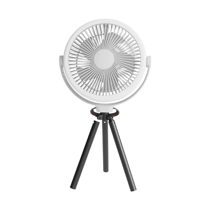 New Arrival Tripod Camping Rechargeable Travel Outdoor Fan Desktop Hanging Ceiling Fan With Light
