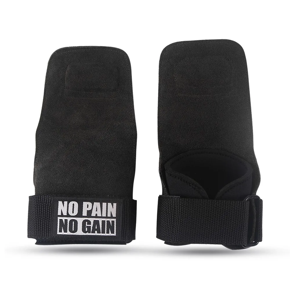 Cowhide Gym Grips Gloves Weightlifting Fitness Pull Up Workout Equipment Anti-Slip Wear-Resistance Palm Protection