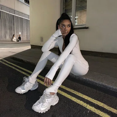2022 Women New Casual Sports Jumpsuit High Waist Long Sleeve Zipper Fit Sports Bodycon Bodysuits