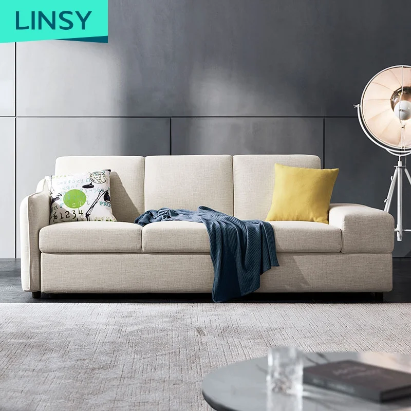 Simple modern living room three seats storage sofa bed combination small apartment furniture