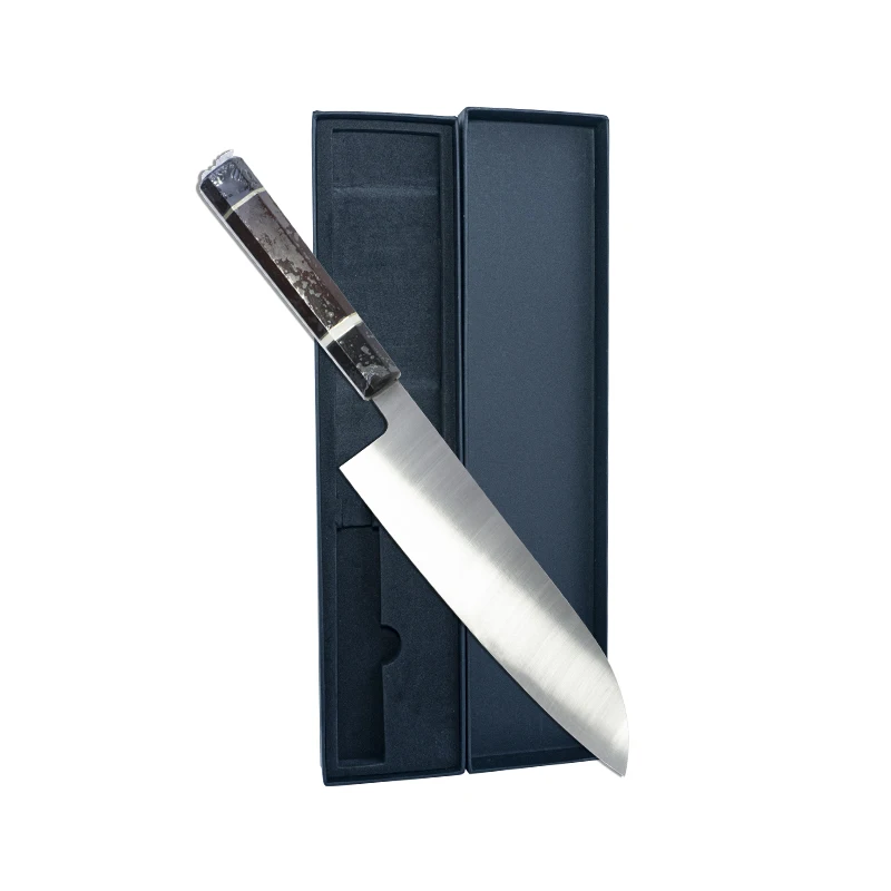 Japanese Santoku Kitchen Knife Sustainable Set of Sushi Knives Sharp VG10 Stainless Steel Giftbox Ebony Wood DAMASCUS Steel 1pcs