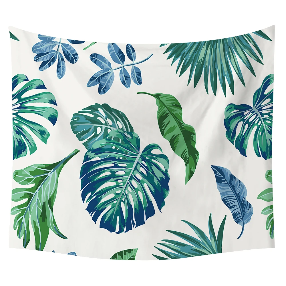 Large Green Leaves Tropical Palm Tree Leaves Decor Tapestry Wall Hanging Decor Tapestry Abstract Art Wall Decoration Blanket