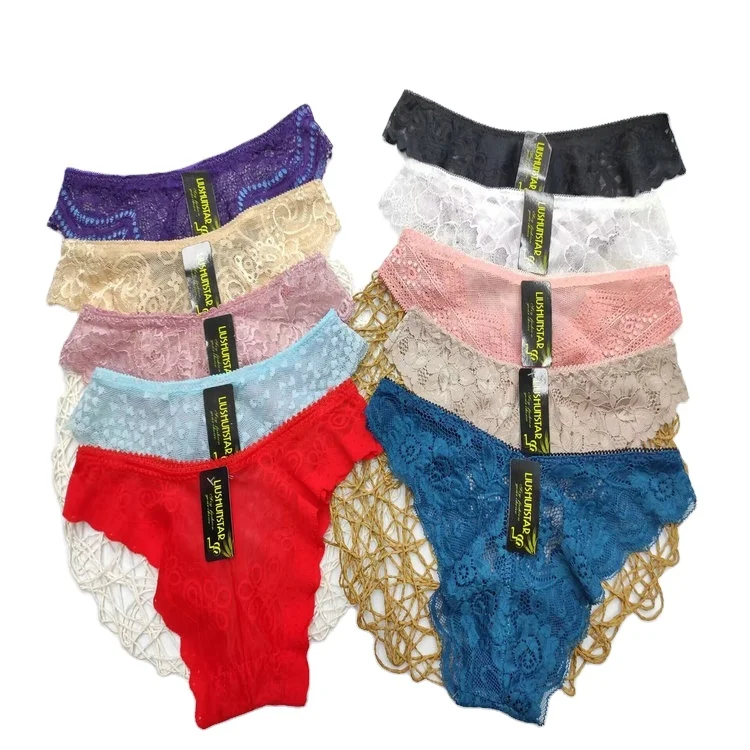 0.24 Dollar Model LAS006 Waist Free Wholesale Lace Boyshort Breathable Floral Low Rise Underwear Women Girls Panties With Many C
