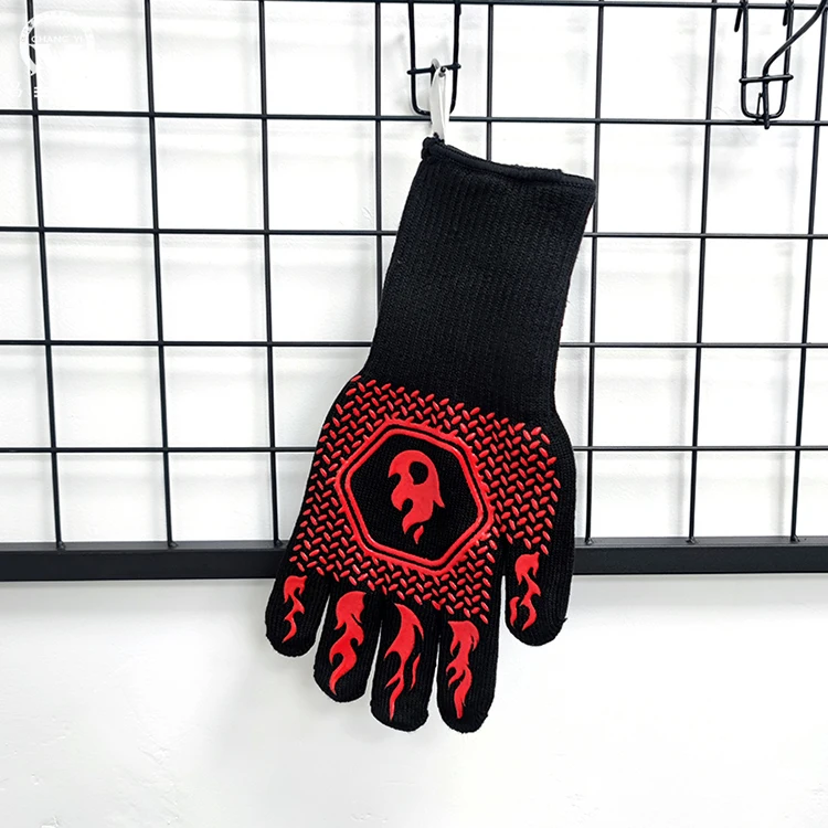 Термостойкие силиконовые варежки для духовки, кухонные аксессуары, перчатки для выпечки, барбекю, поо, 800 градусов