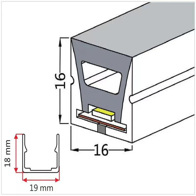 Drop Shipping Custom DC12V SMD 2835 Waterproof Silicon Flexible LED Neon Strip Light for home decor