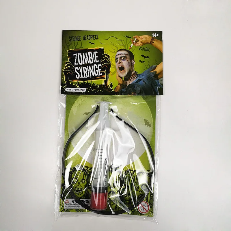 HF Halloween headband cross-border plastic simulation through the kitchen knife head buckle cosplay prop needle headband