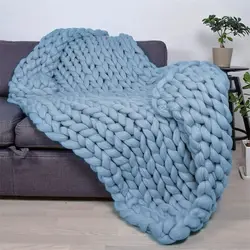 Bedroom Decor Fashion Bulky Handmade Soft Knitting Throw blanket Knit Chunky Blanket for Gift