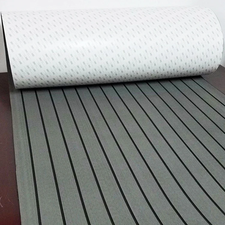 Free Sample Custom 94in*47in 6mm Synthetic Strong Adhesive Foam Teak Sheet Faux Boat Decking Marine Mats Eva Boat Flooring