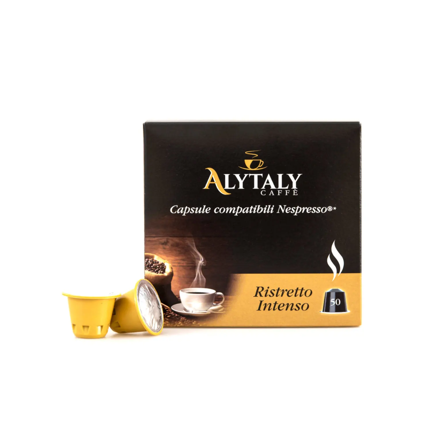 Italian Coffee 100% Arabica  Box 50 Capsules - Capsules Coffee Compatible Nespresso with Dark Chocolate Notes