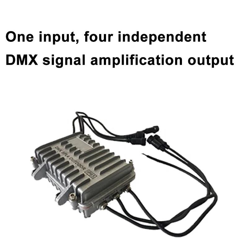 4 Ways DMX Splitter Distributor Outdoor Waterproof Stage Light DMX Signal Amplifier