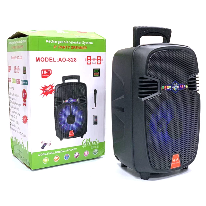 bluetooth speaker portable AO-828 speaker wireless bluetooth  Bass mesh hood with seven colored lights