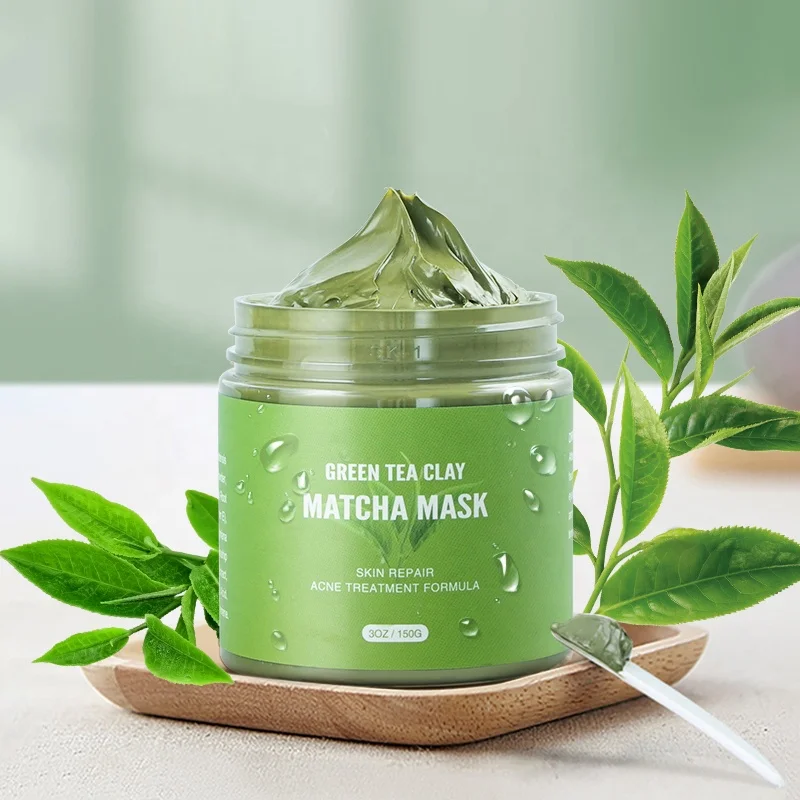 Custom Vegan Detox Cleansing Matcha Mud Facial Mask Moisturizing Natrual Green Tea Clay Mask